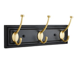 Galena Stainless Steel 3-Hook Rail, Black/Brass, 16-in T3S4 - product image 1