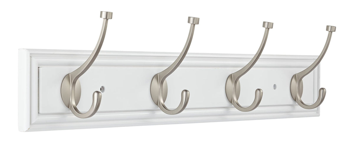 Galena Stainless Steel 4-Hook Pill Top Rail, White/Silver, 27-in O3O8 - product image 1