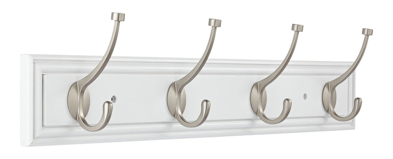 Galena Stainless Steel 4-Hook Pill Top Rail, White/Silver, 27-in O3O8