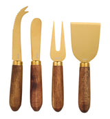 Gold & Wood Cheese Knives with Wooden Handle S8A1 - product image 1