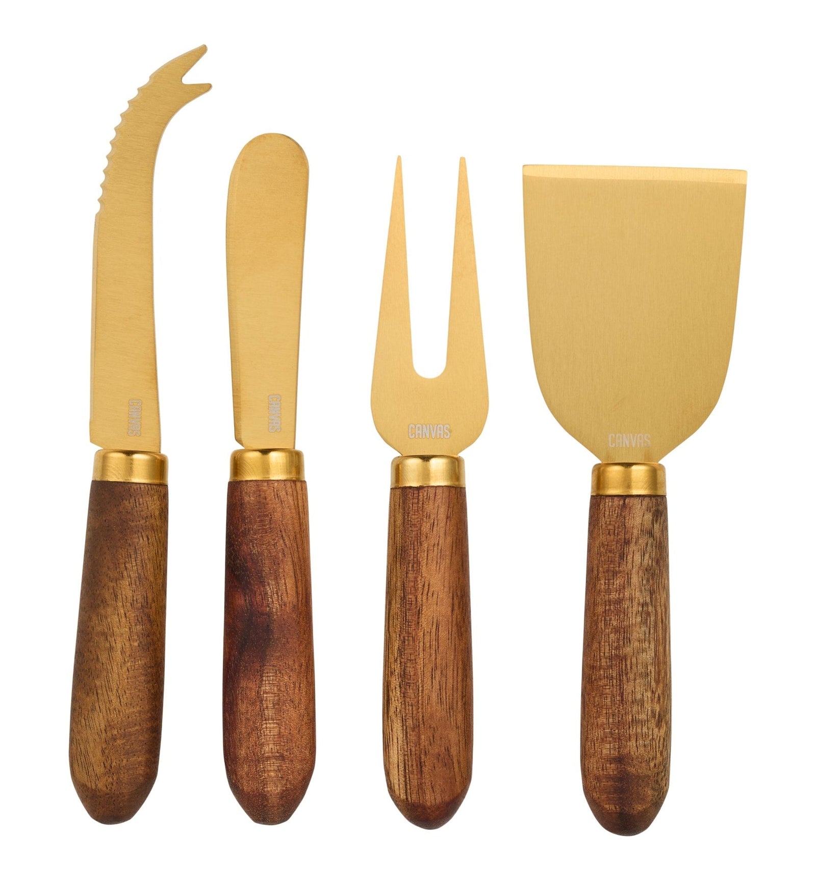 Gold & Wood Cheese Knives with Wooden Handle S8A1 - product image 1