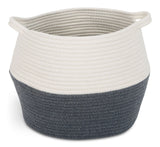 Henley Round Rope Basket, White/Grey, 12.6 x 12.6 x 11.8-in H6Q9 - product image 1