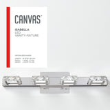 Isabella 4-Light Crystal Design LED Vanity Light Fixture, Chrome R5S7 - product image 4