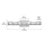 Isabella 4-Light Crystal Design LED Vanity Light Fixture, Chrome R5S7 - product image 6