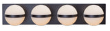 Orion 4-Light Vanity with Acrylic Glass, Black, 25-in Y1K6 - product image 1