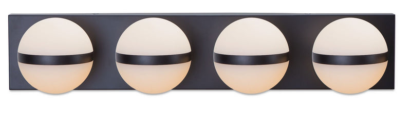 Orion 4-Light Vanity with Acrylic Glass, Black, 25-in Y1K6