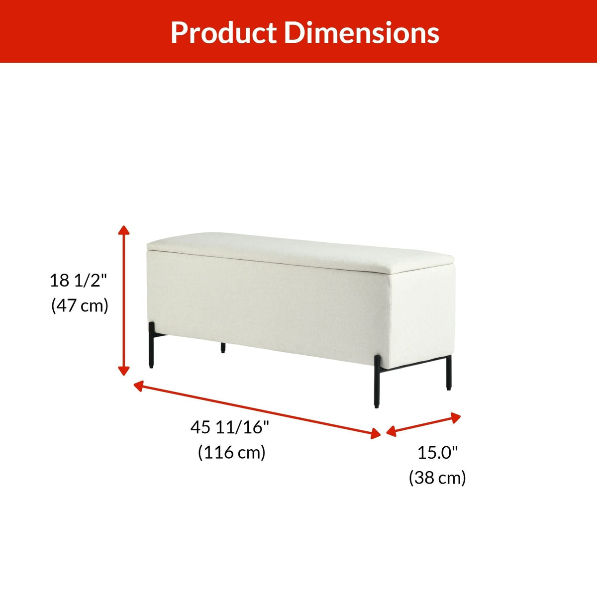 Picton Storage Bench, White O7V2 - product image 2