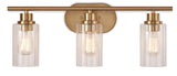 Rosstown 3-Light Vanity Light Fixture with Glass Shades, Brushed Gold R4S7 - product image 1