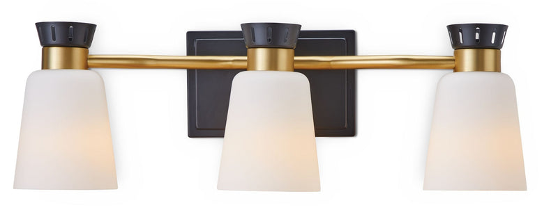Springwater 3-Light Vanity with Opal Glass, Black W4G6