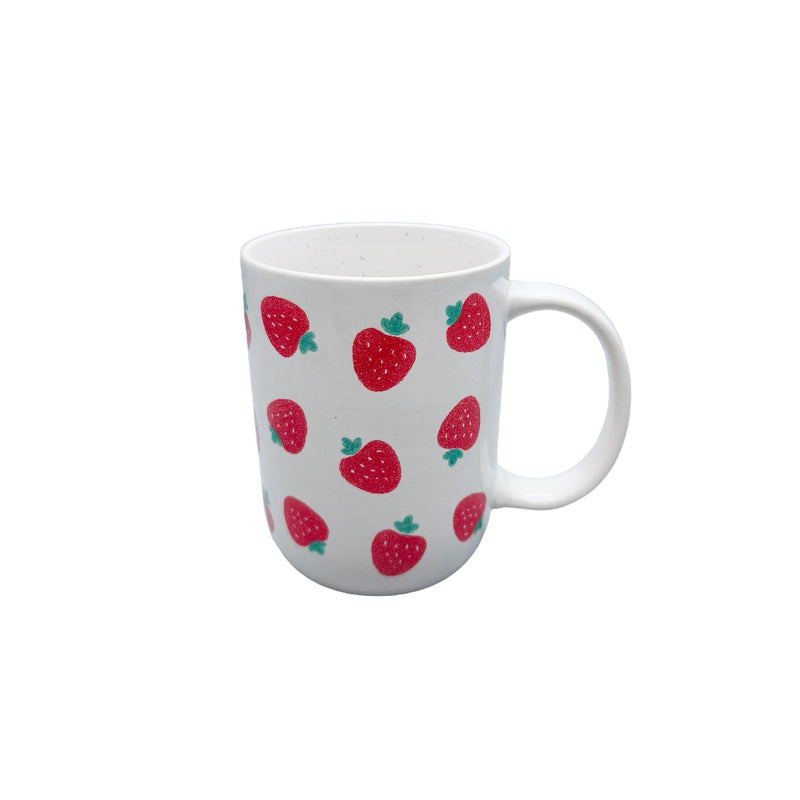 Strawberry Stoneware Mug, 18-oz, White Z8X6