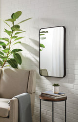 Truro Metal Rectangular Wall Mirror, Black, 20 x 30-in Q2V2 - product image 6