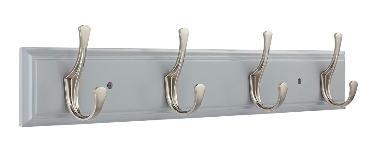 Voisin Stainless Steel 4-Hook Rail, Flint Grey, 27-in Y9D8 - product image 1