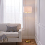 White Drum Shade Floor Lamp, 16-in, Metallic Gold/Matte Brass B2E3 - product image 5
