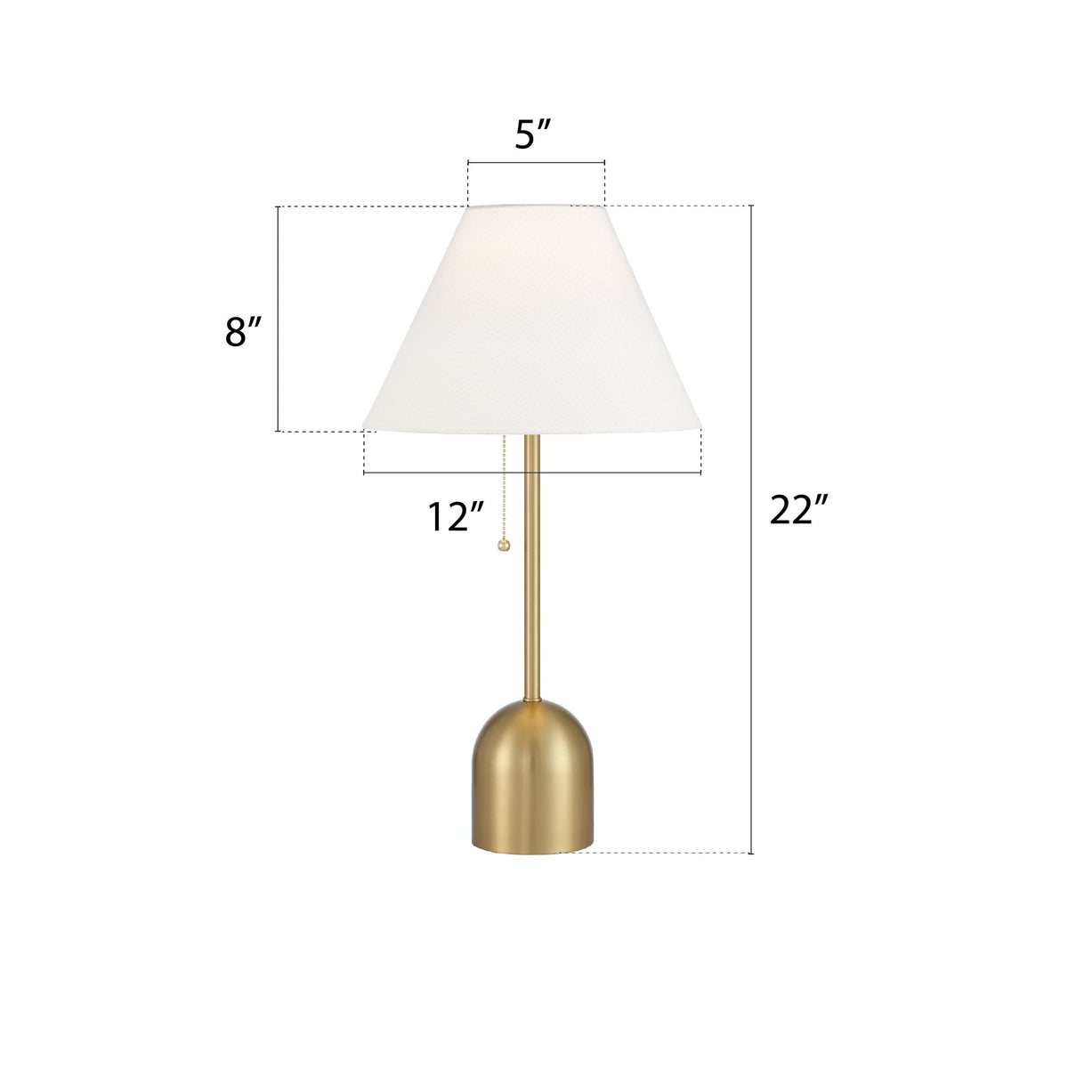 White Linen Cone Shade Table Lamp, 22-in, Antique Brass O2D9 - product image 2