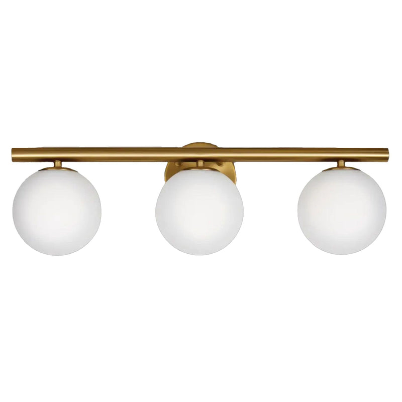 Winslow 3-Light Vanity Light Fixture with Opal Glass Shades, Brushed Gold E6H8