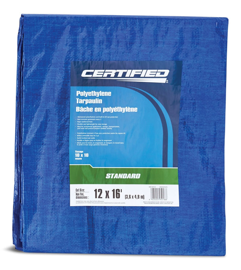 Standard Duty Poly Tarp, Waterproof, 12-ft x 16-ft P8C6
