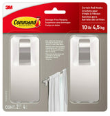 2-Piece 10-lb Satin Nickel Damage Free Curtain Rod Hooks X0H4 - product image 1