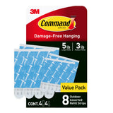 8-Piece 5-lb Medium and Large White All Weather Outdoor & Bath Damage Free Hanging Strips Q5B5 - product image 1