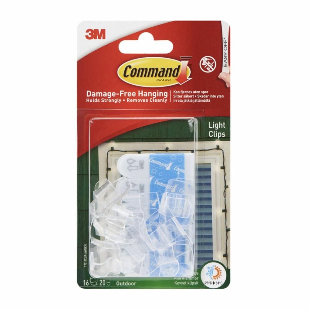 Clear Small Light Clips, for Outdoor, All Weather Strips Included P9L1 - product image 1