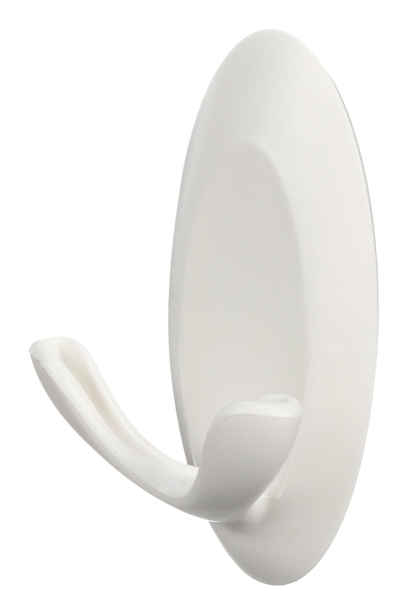 Decorative Quartz Double Hook with Adhesive Strips, White, 3-lbs, 2 Strips Per Pack P7M6