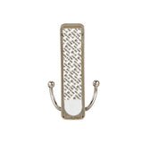 Large Decorative Double Hook with Adhesive Strip, Brushed Nickel, 4-lbs, 1 Strip per Pack U5D9 - product image 1