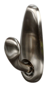 Large Decorative Metallic Hook with Adhesive Strips, Brushed Nickel, 5-lbs, 1 Strip per Pack P3C2 - product image 1