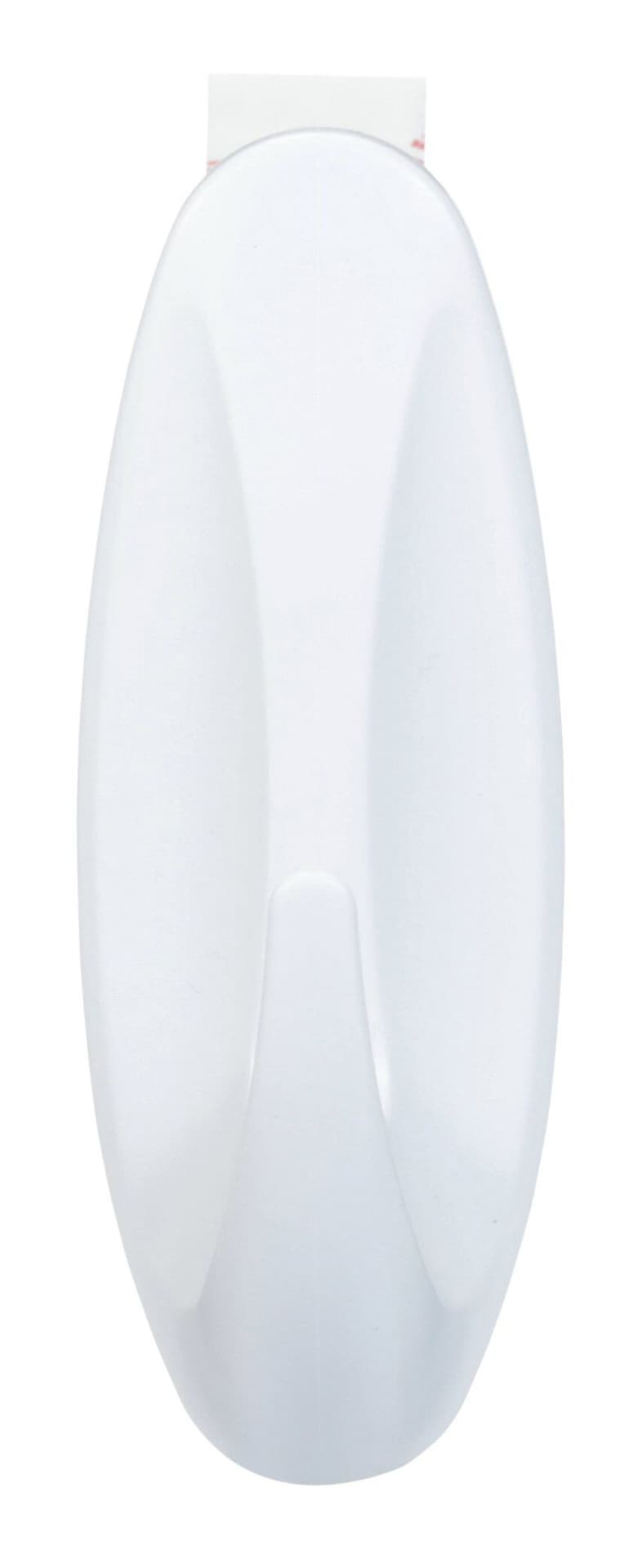 Large Designer Hook with Adhesive Strips, White, 5-lbs, 1 Strip per Pack F0I4