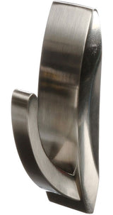 Large Elegant Decorative Metallic Hook with Adhesive Strips, Brushed Nickel, 5-lbs, 2 Strips Per Pack F1U4 - product image 1
