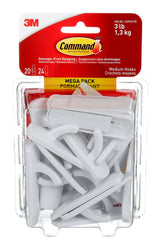 Medium Hooks Mega Pack with Adhesive Strips, White, 3-lbs, 20 Hooks/Pack G9Y2 - product image 1