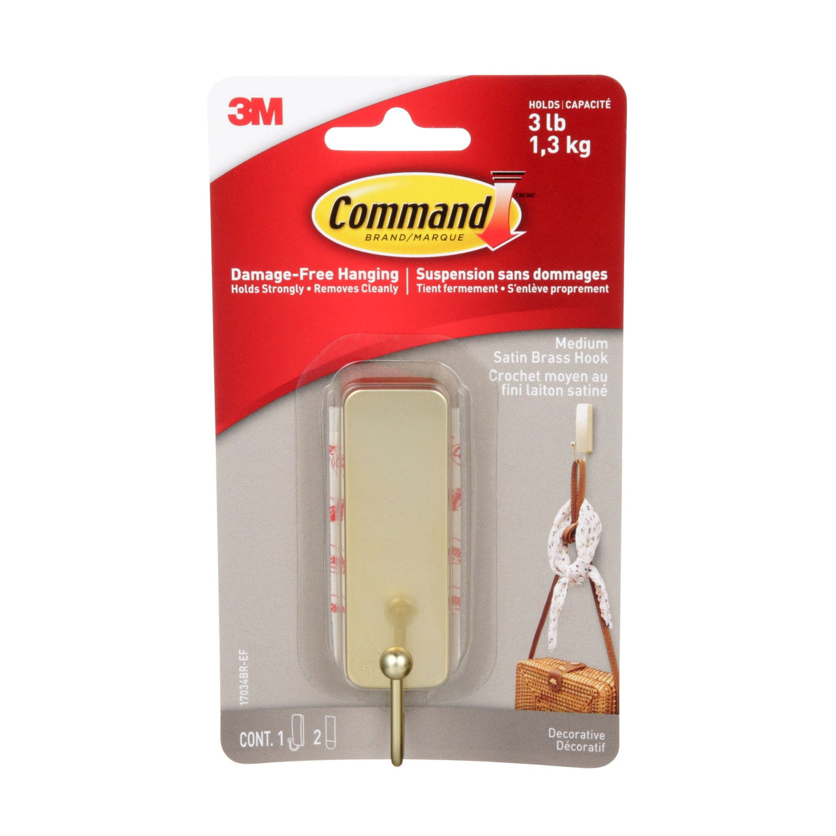 Medium Satin Brass Hook B3T0 - product image 1