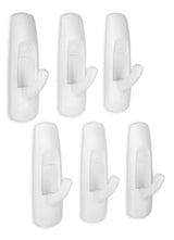 Medium Utility Hooks in Reclosable Package, Adhesive, No Surface Damage, 3-lb, 6 Strips per Pack I8U7 - product image 1