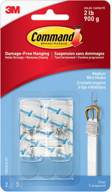 Medium Wire Toggle Hooks with Adhesive Strips, Clear, 2-lbs, 2 Strips per Pack X4A4 - product image 1