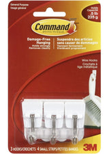 Micro Wire Utensil Hooks with Adhesive Strips, White, 0.5-lbs, 3 Strips Per Pack O2X9 - product image 1