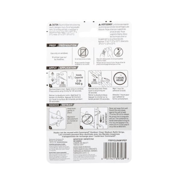 Outdoor Medium Window Hooks, No Surface Damage, 5 Hooks per Pack Q6K6 - product image 1