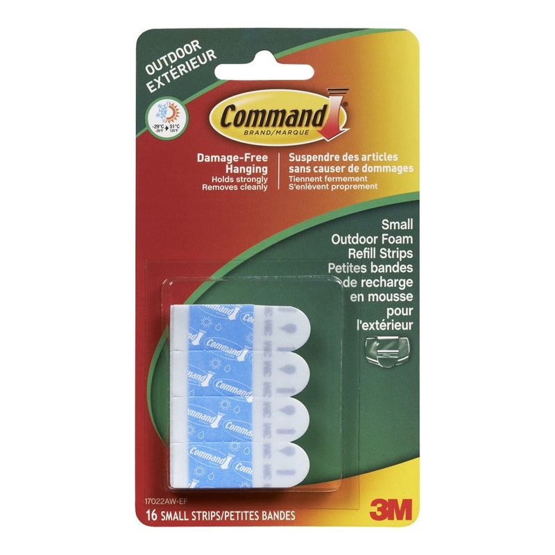 Outdoor Small Foam Adhesive Strip Refills, 16 Strips per Pack I6U3