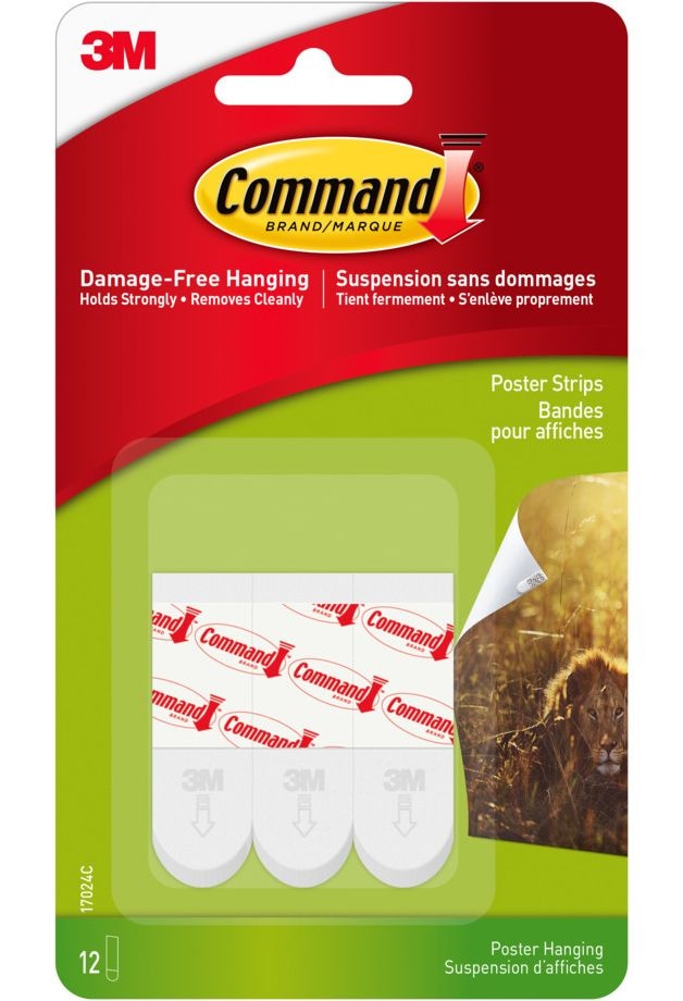 Removable Hook with Adhesive Strips, Damage Free Hanging, Reusable, Re-Position R3G8