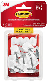 Small Wire Hooks Value Pack with Adhesive Strips, White, 0.5-lbs, 9 Strips per Pack P4Y1 - product image 1