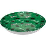 Grad" Round Plastic Reusable Serving Bowl, Green, 14-in, for Graduation W9B6 - product image 1