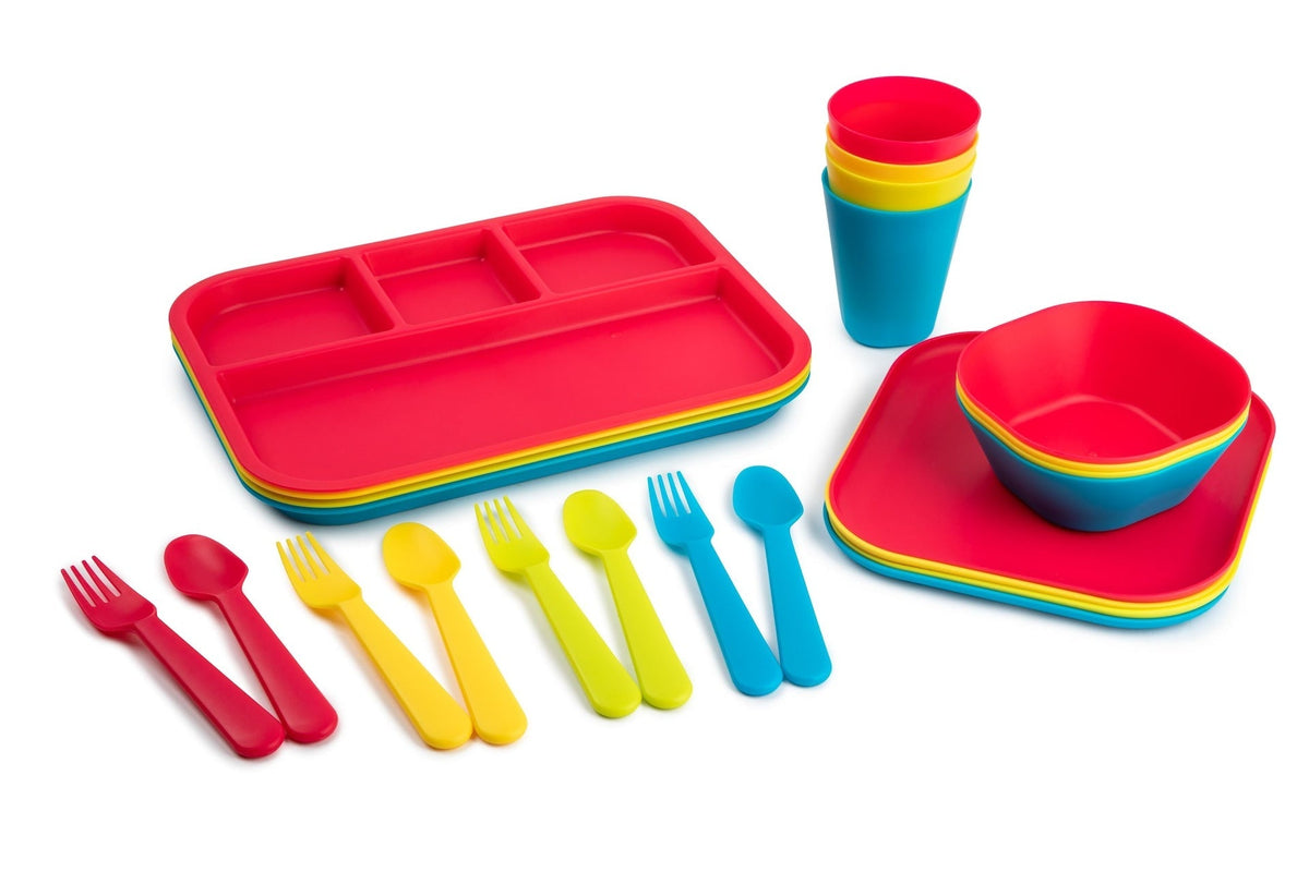 Home Plastic Kids Tableware Set, BPA Free, 24-pc, Assorted Colours P2O4 - product image 1