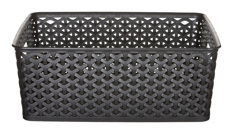 My Style Woven Storage Basket, Medium, Black D3K5