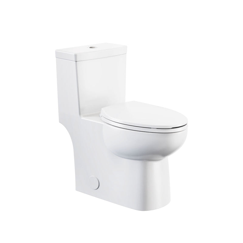 1-Piece Elongated Toilet Bowl with Soft Close, White, 3.8/4.8-L F6I3