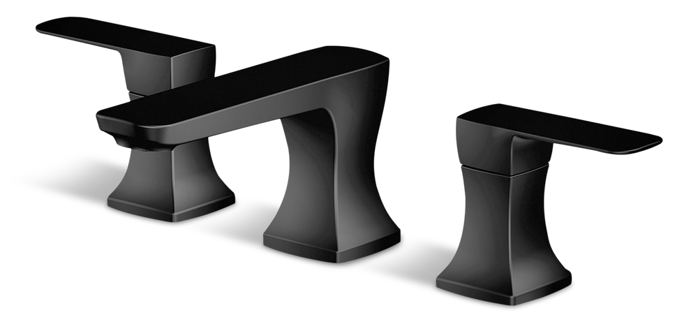 Aztek Double Handle Widespread 8-in Centreset Bathroom Sink Faucet with Pop-up Drain, Matte Black G9T5 - product image 1