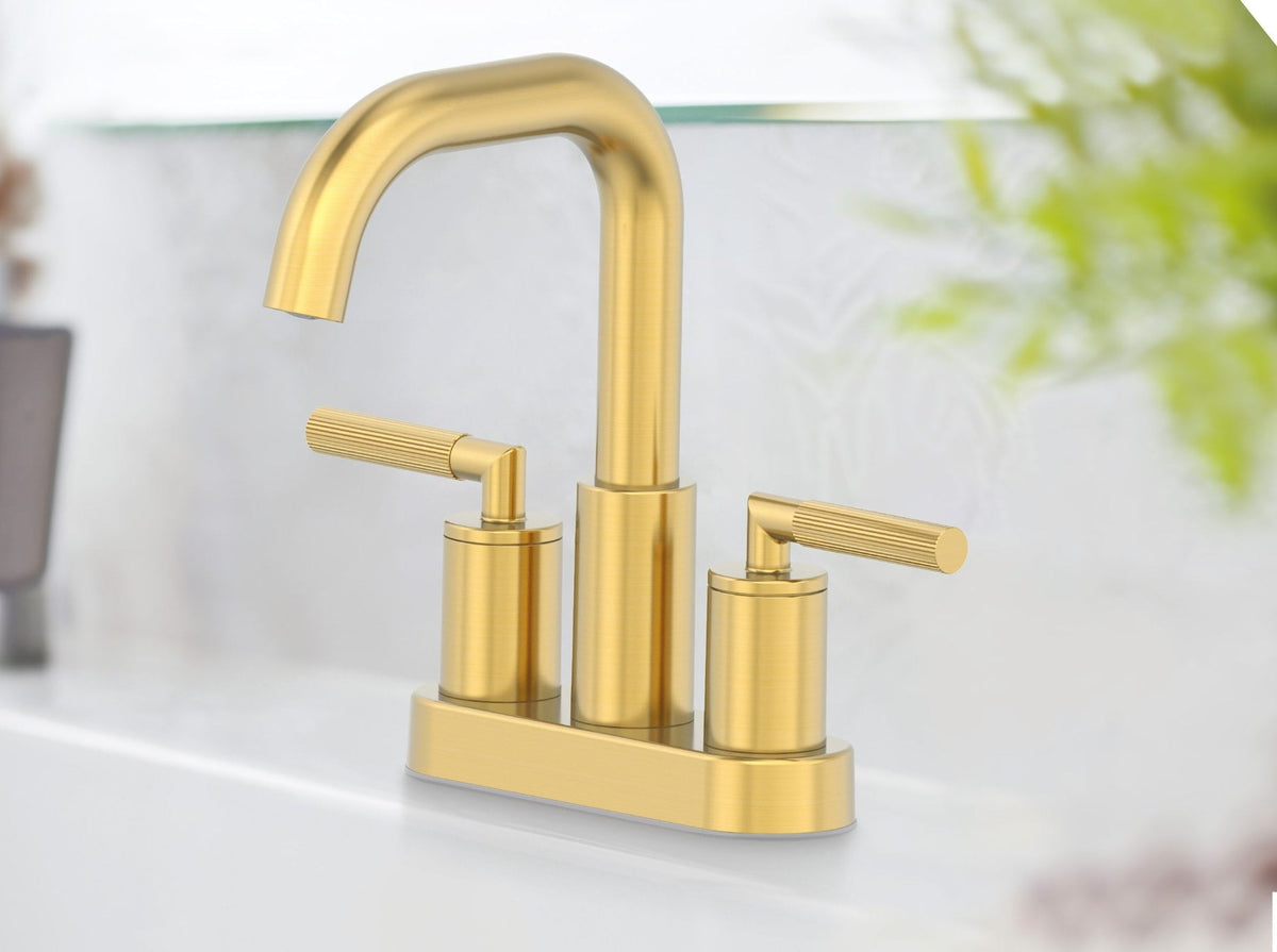 Dorian 2-Handle 4-in Centreset Lavatory/Bathroom Sink Faucet, Brushed Gold F8S1 - product image 2