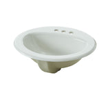 Oval Drop-In Bathroom Sink, White, 4-in Centre, 20-in x 17-in D2H5 - product image 1