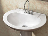 Pedestal Sink with Leg, White, 22.64 x 18 x 33.66-in D1A9 - product image 3