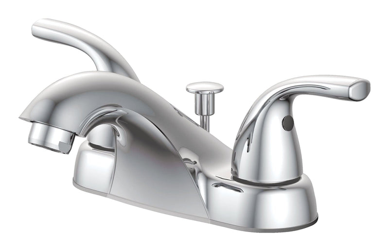 Renovate Double Handle Bathroom Sink Faucet with Pop-up Drain, 4-in Centreset, Chrome J8P2