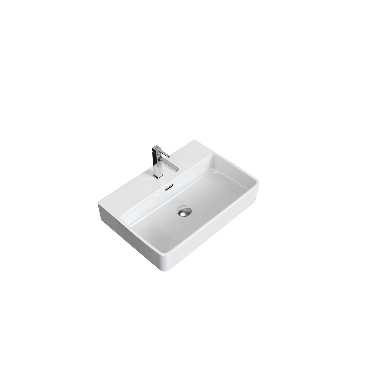 Scratch-Resistant Rectangle Vessel Sink, White, 23.6-in x 16.5-in Z2P4 - product image 1