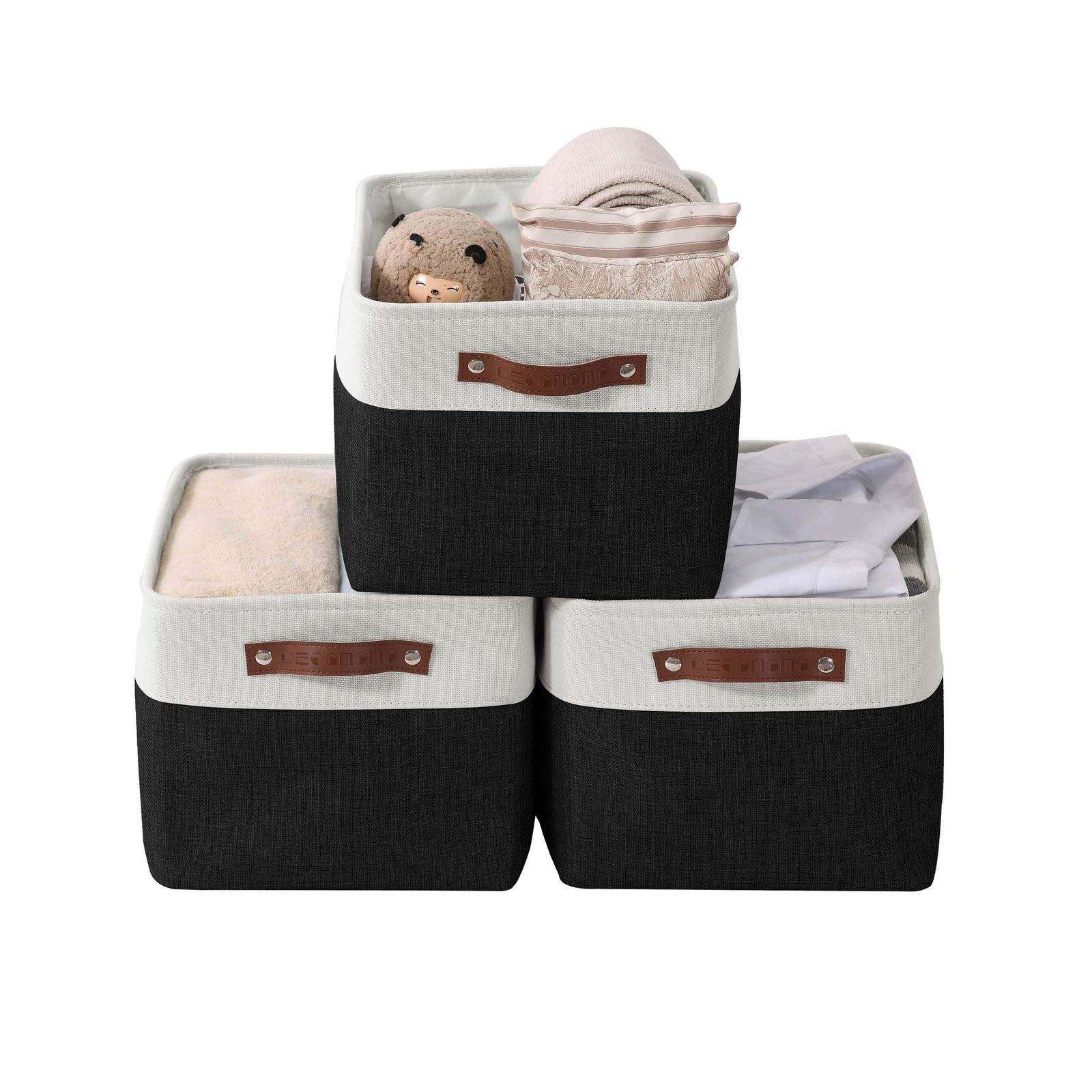 Large Soft-Sided Foldable Storage Basket, 3-pk, Black K0Q5 - product image 1