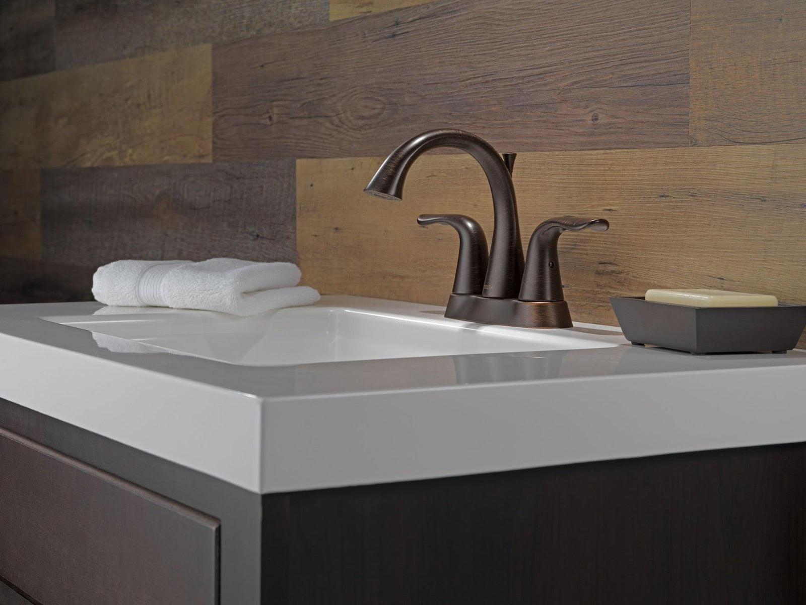 Faucet Lahara Double Handle Rigid Spout 4-in Centerset Bathroom Sink Faucet, WaterSense Certified, Venetian Bronze D2M2 - product image 4