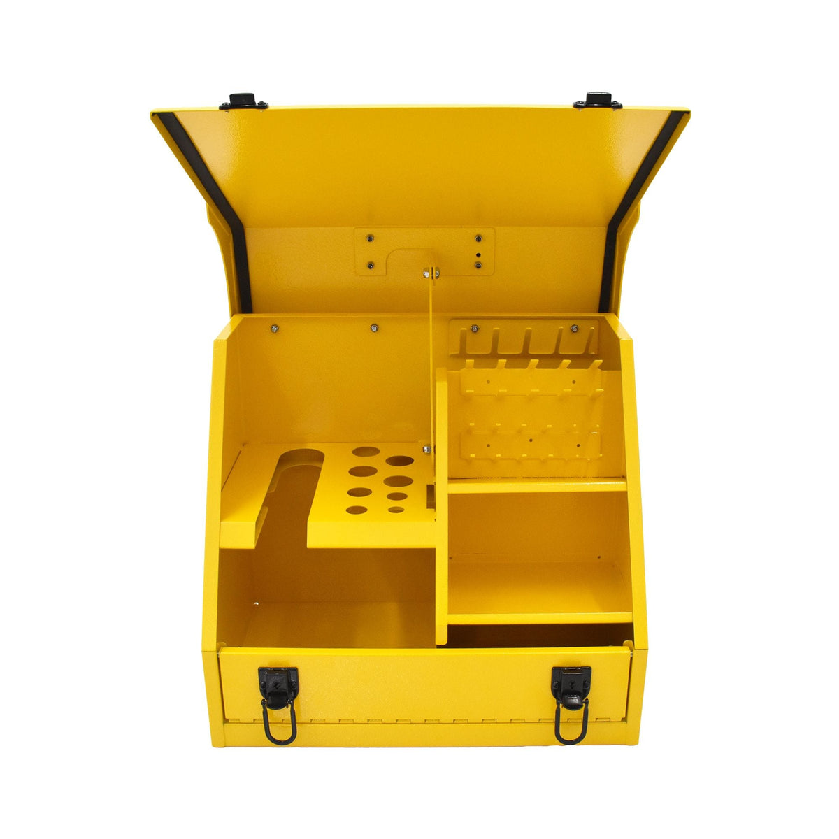 Handheld Steel Shop Tool Box with Lid & Handle, Yellow, 15-in J6J6 - product image 3